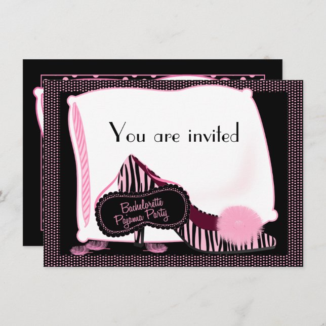 Bachelorette Pajama Party Invitation (Front/Back)