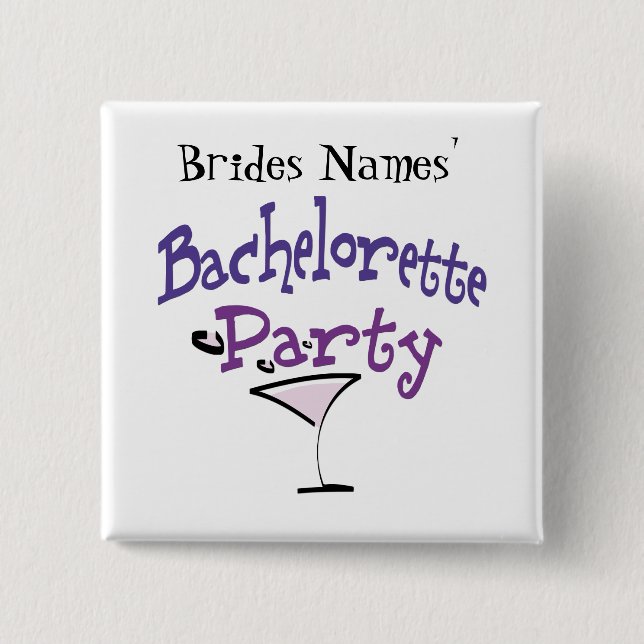 Bachelorette Party 15 Cm Square Badge (Front)