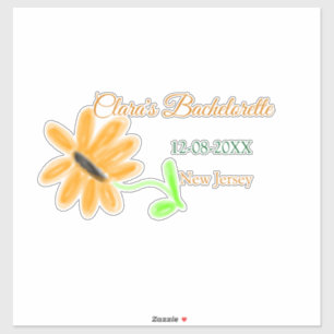Bachelorette party add name date place sunflower