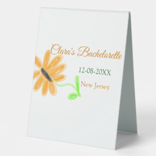 Bachelorette party add name date place sunflower