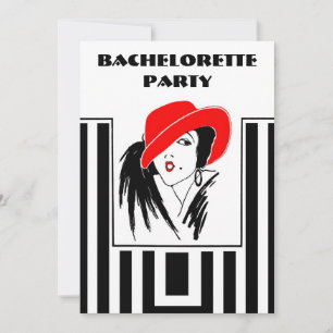 Bachelorette Party Art Deco Style Invitations
