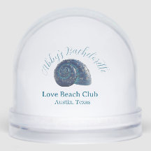 Bachelorette party beach club blue sea shell name