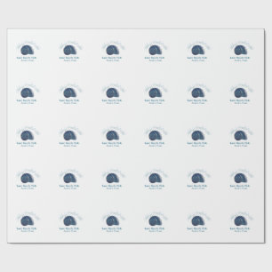 Bachelorette party beach club blue sea shell name wrapping paper