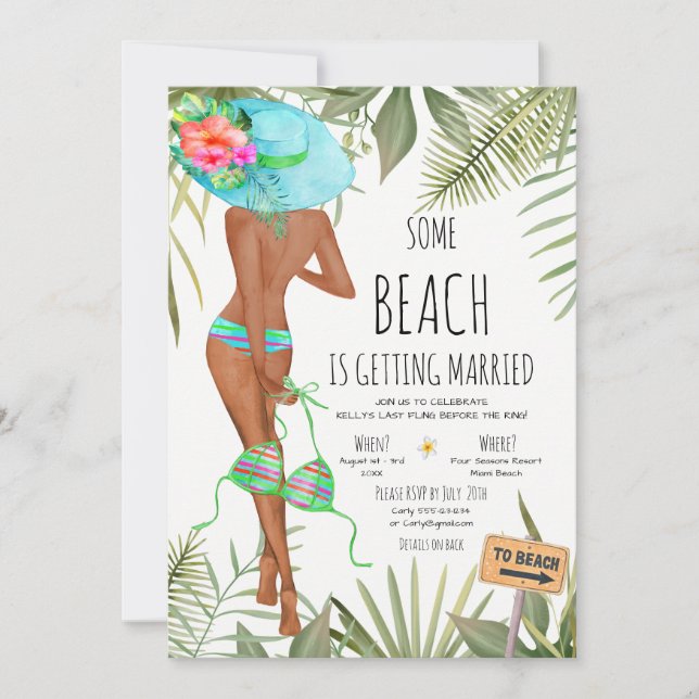 Bachelorette Party Beach Weekend Itinerary Invitat Invitation (Front)