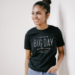 Bachelorette party big day getaway pink customised T-Shirt<br><div class="desc">Designed to coordinate with Lea Delaveris Design's "Big Day Getaway" bachelorette party collection, this fun coordinating t-shirt features fun but simple personalised white type for a dark shirt and can work for any destination bachelorette party getaway. Great for welcome bags or to offer guests while out partying. Perfect for beach...</div>