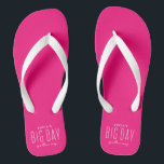Bachelorette party big day getaway pink thongs<br><div class="desc">It's a Big Day Getaway bachelorette party! And everyone needs matching accessories like these adorable hot pink magenta flip flops. Perfect for a girls weekend at the beach, a trip to Vegas, a wine weekend, a spa getaway and more destination celebrations, these coral pink sandals coordinate with the entire Lea...</div>