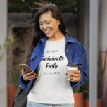 Bachelorette Party Bridal Shower Bride Squad Name T-Shirt<br><div class="desc">A simple minimalist black and white design for a bachelorette party or bridal shower. The calligraphy text is customisable and can be changed to your own phrase. You can change the font,  font colour,  font size,  letter spacing and reposition the text using the Design Tool.</div>