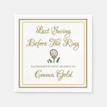 Bachelorette Party Bridal Shower Golf Gold & White