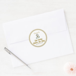 Bachelorette Party, Bridal Shower White gold Classic Round Sticker