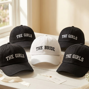 Bachelorette Party Bride Squad Custom Script Embroidered Hat