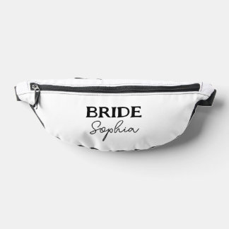 Bachelorette Party Brides Name Black & White Bum Bags