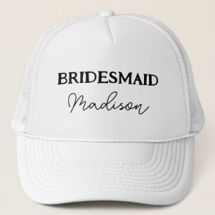 Bachelorette Party Bridesmaid Black And White Trucker Hat