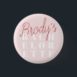 Bachelorette Party - Brody 3 Cm Round Badge<br><div class="desc">The Brody Bachelorette Party item includes a modern design with beautiful pops of pink and red.</div>