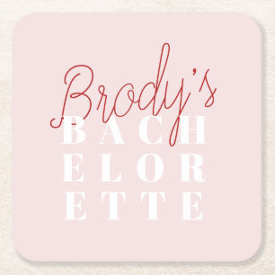 Bachelorette Party - Brody Square Paper Coaster