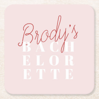 Bachelorette Party - Brody Square Paper Coaster