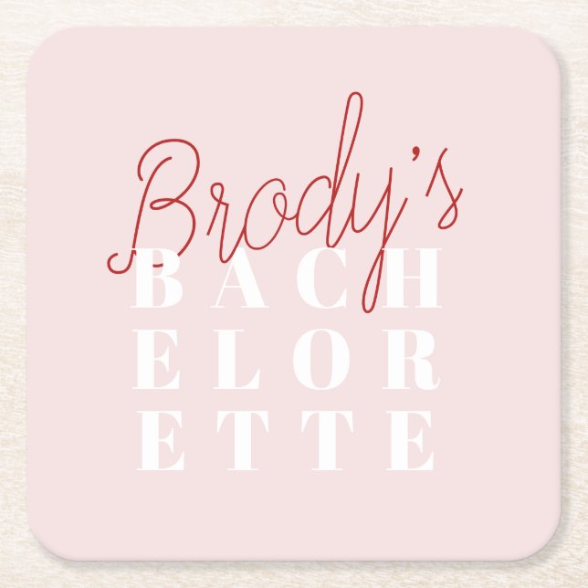 Bachelorette Party - Brody Square Paper Coaster (Front)
