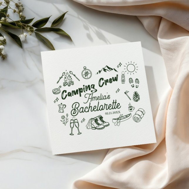 Bachelorette Party Camping Crew Camp Theme Napkins (Creator Uploaded)