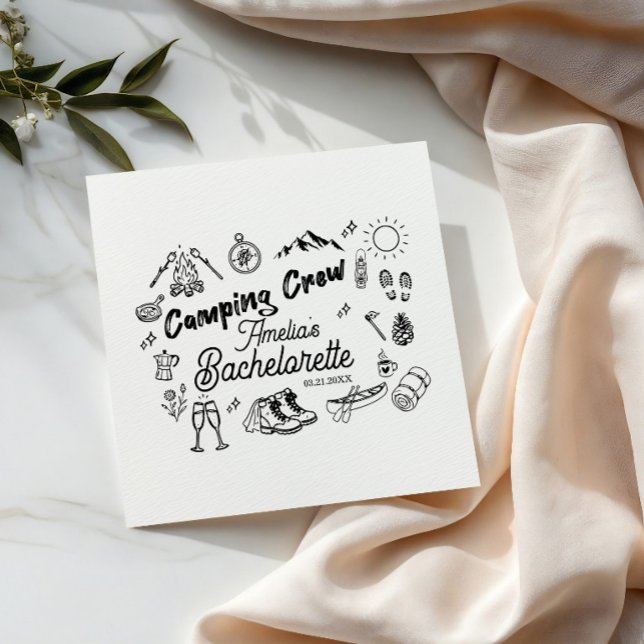Bachelorette Party Camping Crew Camp Theme Napkins (Creator Uploaded)