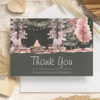 Bachelorette Party Camping Weekend Thank You Card