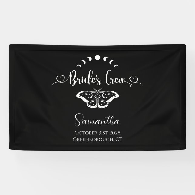 Bachelorette party celestial gothic personalised banner (Horizontal)