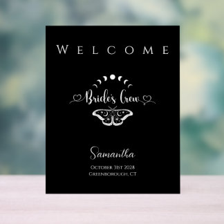 Bachelorette party celestial gothic Welcome Acrylic Sign