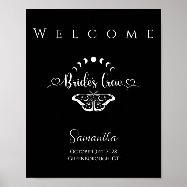 Bachelorette party celestial gothic Welcome Poster (Front)