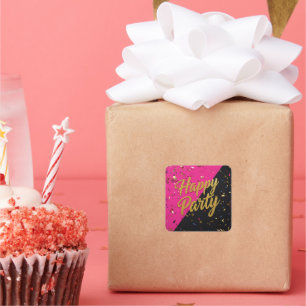 Bachelorette Party Confetti Invitation Last Fling Square Sticker