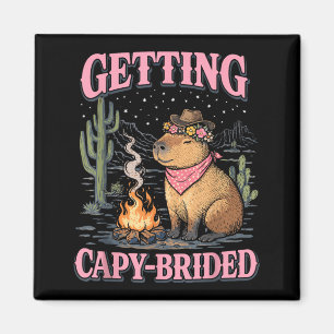 Bachelorette Party Cowgirl Getting Capy Brided Magnet