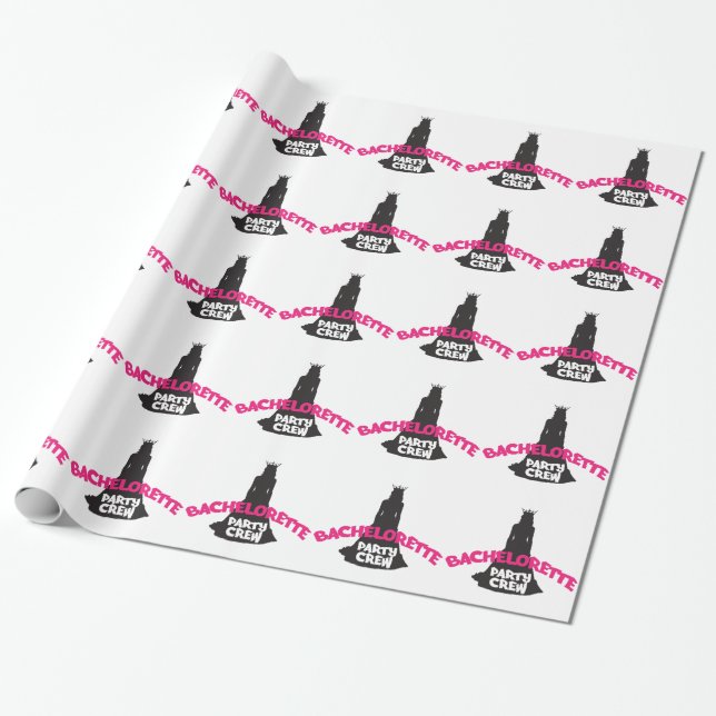 bachelorette party crew wrapping paper (Unrolled)