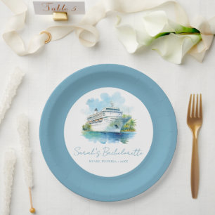 Bachelorette Party Cruise Boat Personalised Paper Plate