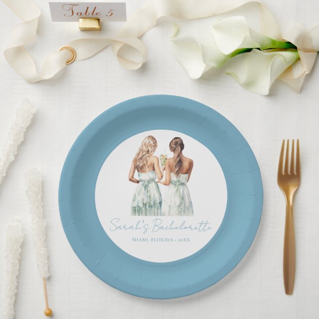 Bachelorette Party Cruise Personalised Paper Plate (Wedding)
