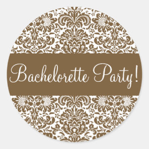 Bachelorette Party Damask Envelope Seal