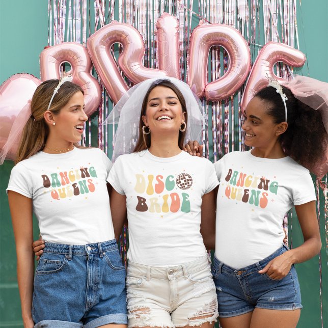 Bachelorette Party Disco Bride Name Custom T-Shirt (Creator Uploaded)