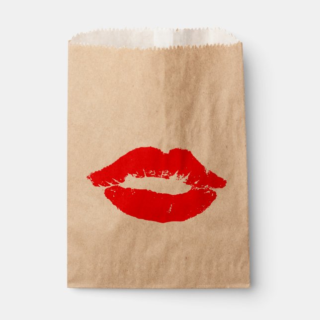 BACHELORETTE PARTY FAVOR BAGS KISS RED LIPS (Front)