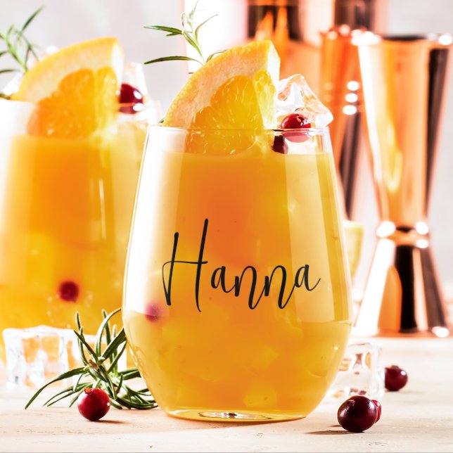 Bachelorette Party Favour Girly Script Stemless Wine Glass (Bachelorette Party Favor Girly Script Stemless Wine Glass)