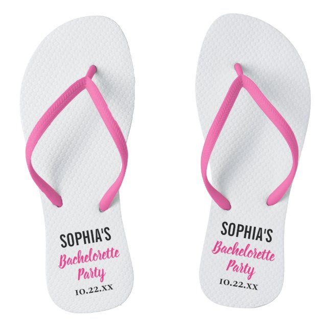 Bachelorette Party Favour Modern Typography Thongs (Footbed)