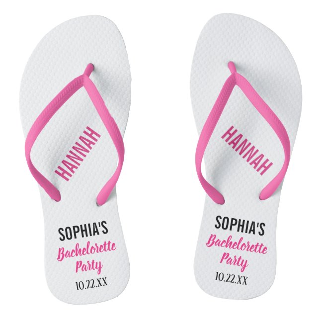Bachelorette Party Favour Modern Typography Thongs (Footbed)