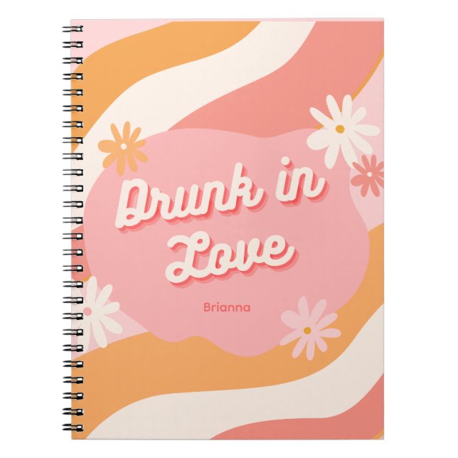 Bachelorette Party Favour Retro Pink Notebook (Front)