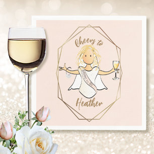 Bachelorette Party Funny Female Cartoon Fun Paper Napkin