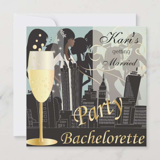 Bachelorette Party Girls Night Out - Paloma Blue Invitation (Front)
