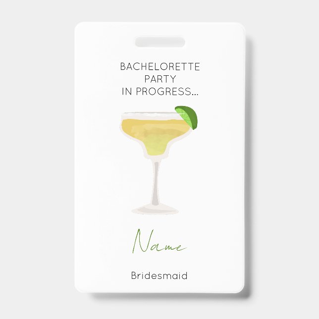 Bachelorette Party Girls Weekend Bridesmaid ID Badge (Front)