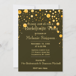 Bachelorette Party   Gold Circles Invitation