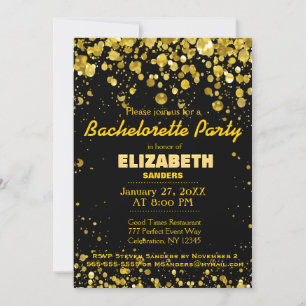 Bachelorette Party Gold Invitation