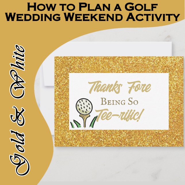 Bachelorette Party Golf Gold Glitter Last Swing Thank You Card (Don't forget to thank the awesome guests for attending your golfing event.)