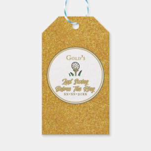 Bachelorette Party Golfing Gold Glitter Gift Tags
