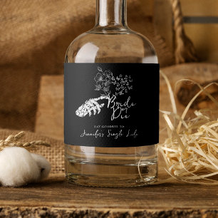 Bachelorette Party Gothic Floral Bride or Die Sparkling Wine Label