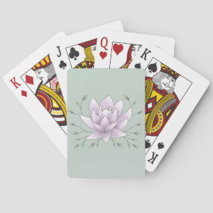 Bachelorette Party Green and Pink Lotus Playing Cards