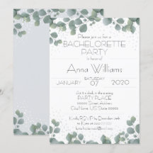 BACHELORETTE PARTY Green Eucalyptus Boho Modern