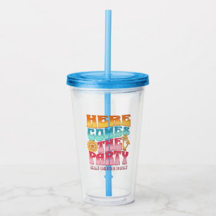 Bachelorette Party Groovy Retro Wavy Bridesmaid Acrylic Tumbler