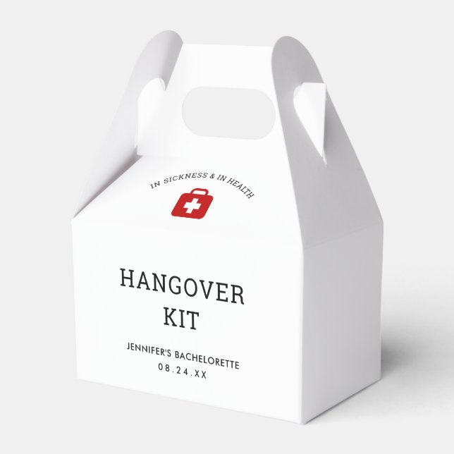 Bachelorette Party Hangover Kit Favour Box (Front Side)